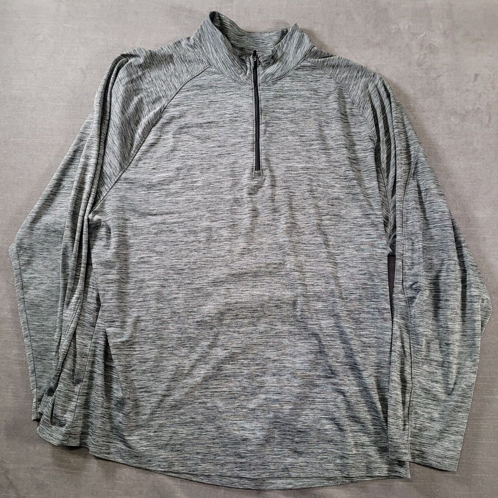 SB Tech Cool Play Mock Neck Gray 1/4 Zip Pull Over Sweater Mens Sz 3XL